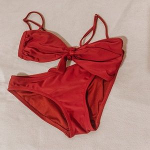 red bow swimsuit